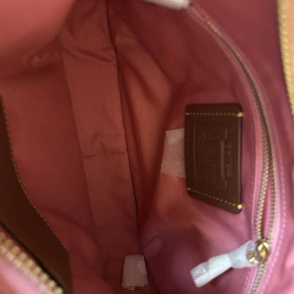 Coach Ergo Pink‎ Signature Jacquard Leather Shoulder Bag C2588 Good
